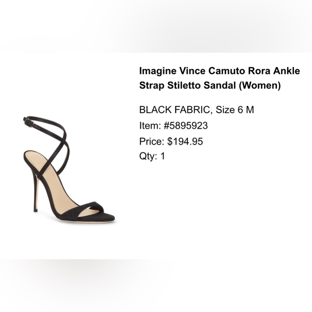 Imagine by VINCE CAMUTO Rora ankle strap stiletto sandal, size 6